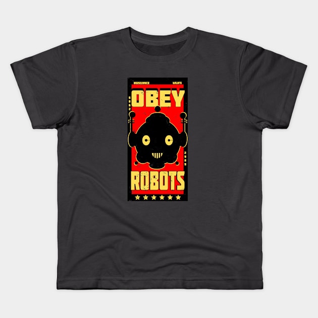 OBEY ROBOTS (Distressed Edition) Kids T-Shirt by TaliDe